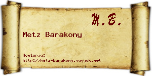 Metz Barakony névjegykártya